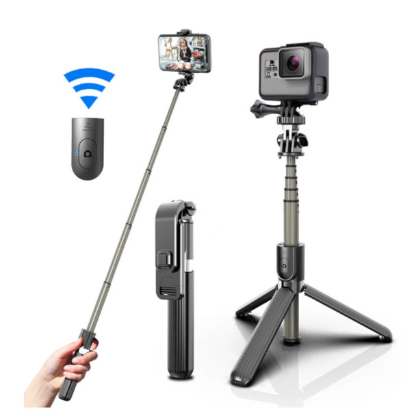 Wireless Selfie Stick For IOS Android iPhone 12 Pro Gopro Cameras