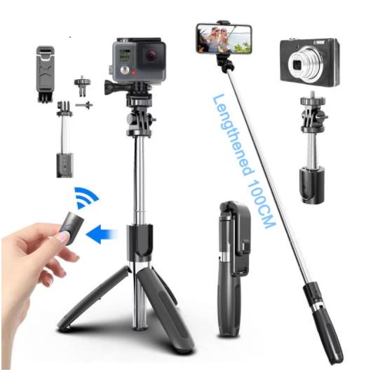 4 In1 Bluetooth Wireless Selfie Stick for Smartphones for Gopro Cameras