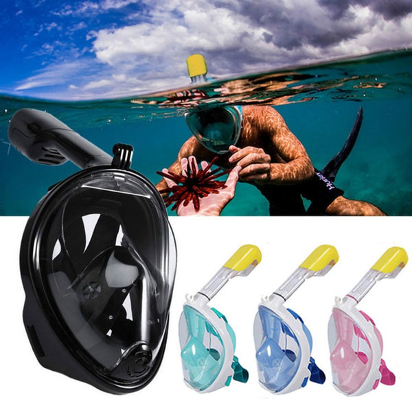 Swimming Diving Breath Full Face Mask Surface Snorkel Scuba For GoPro