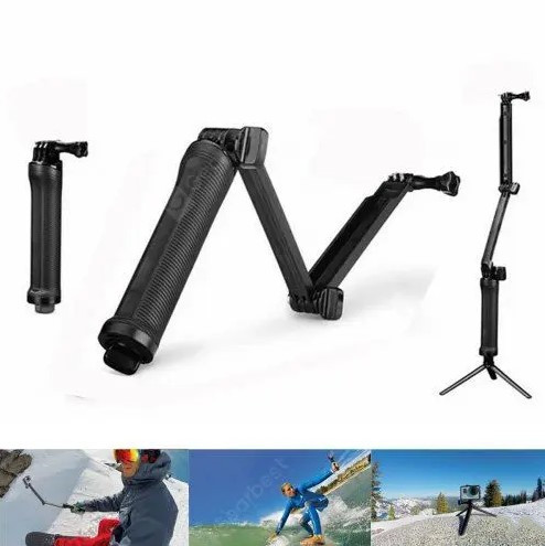 Folding Three-way Adjustment Arm Selfie Stick GoPro Accessories for Camera